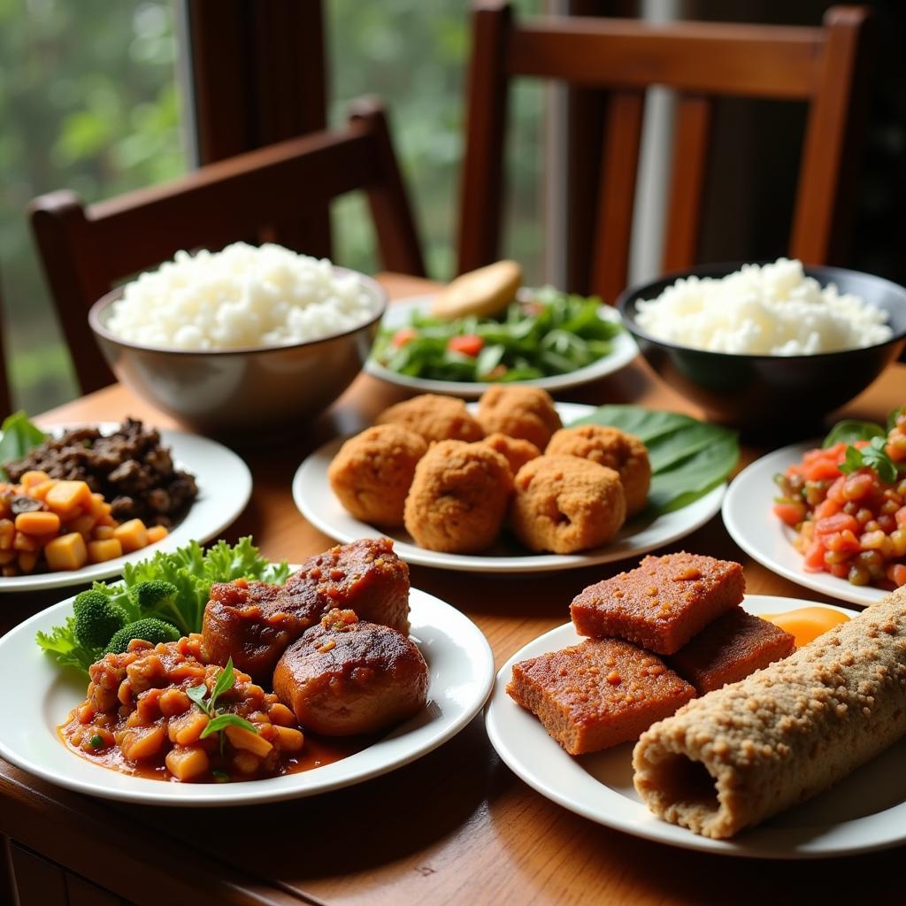 Traditional Malaysian Meal Prepared at a Homestay