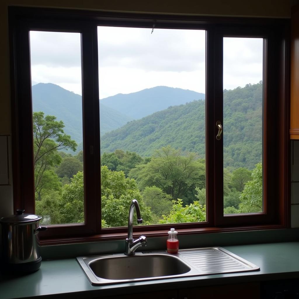 Scenic View from Vagamon Homestay Kitchen