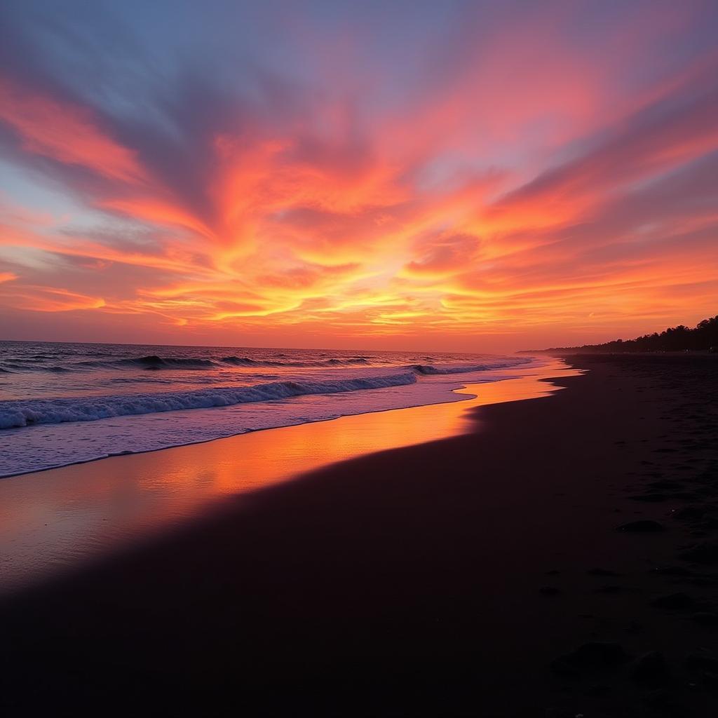 Sunset view at Tithal Beach in Valsad