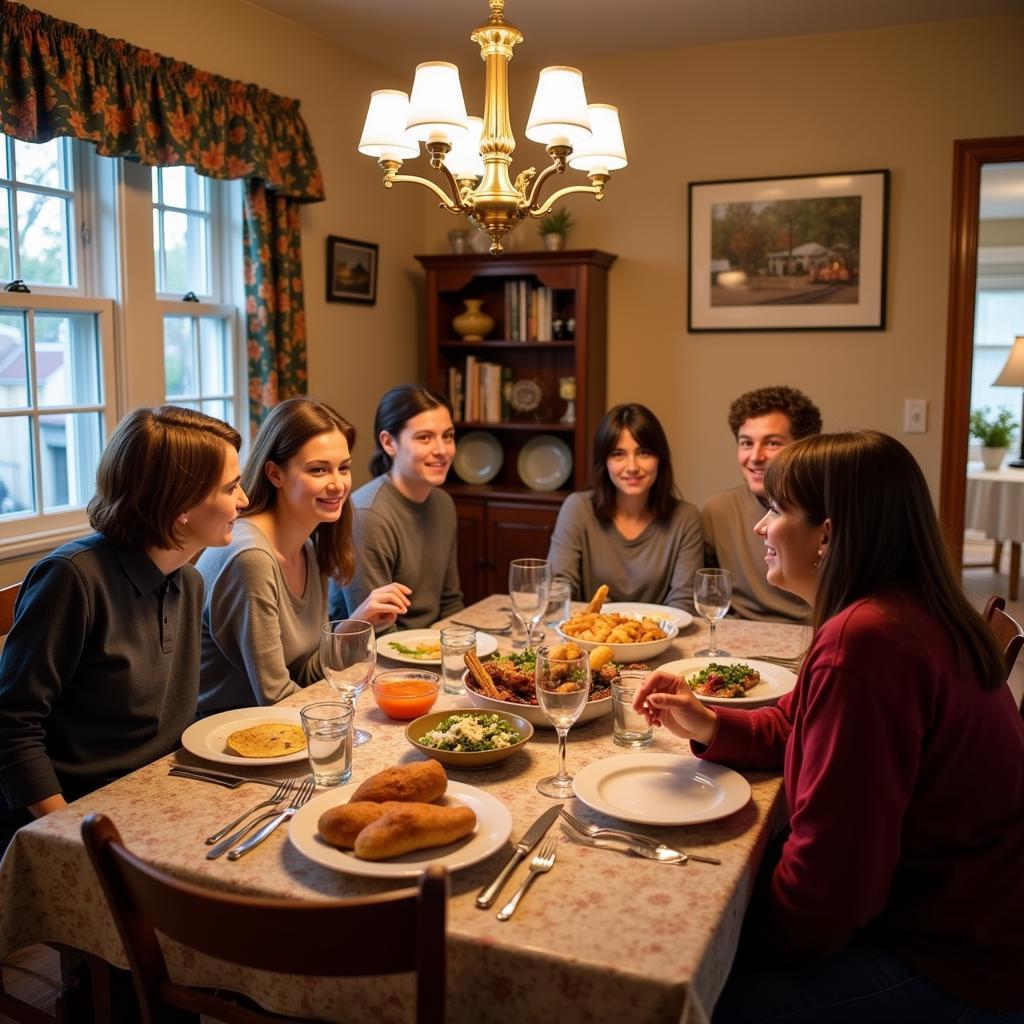 Family Dinner at a Victoria Homestay