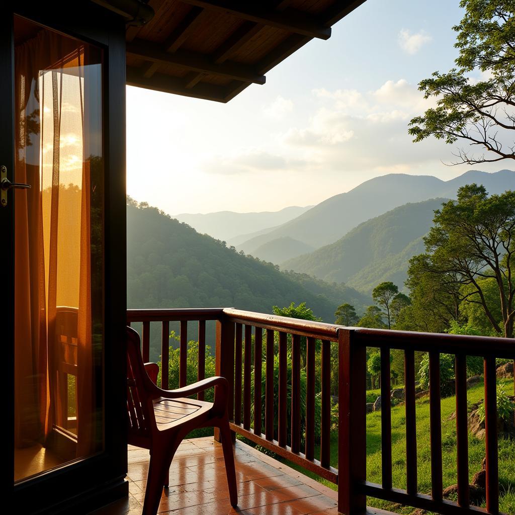 Scenic view from a budget homestay balcony in Wayanad