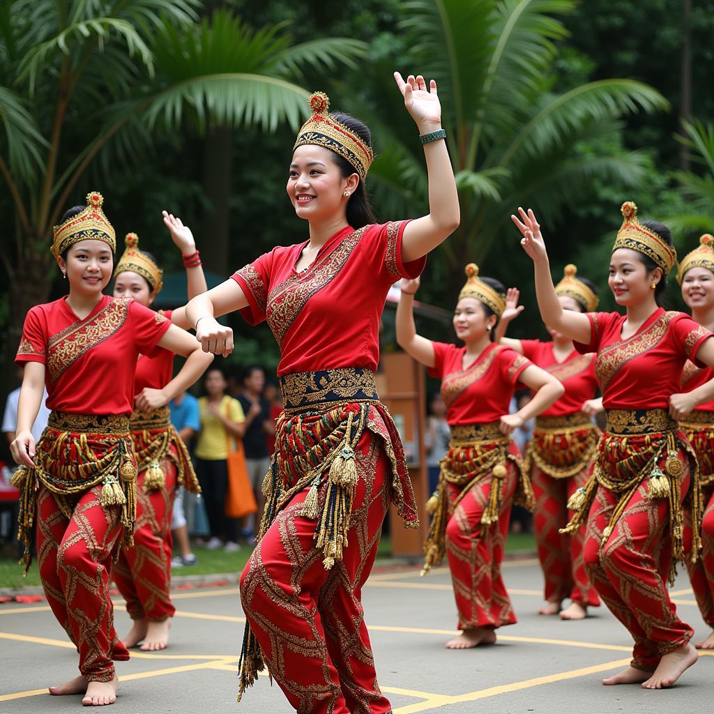 Locals performing a traditional Sabahan dance