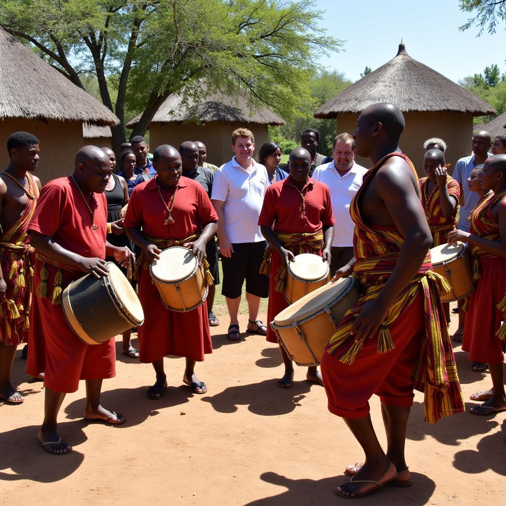 Guests experiencing Zulu culture during their Durban homestay