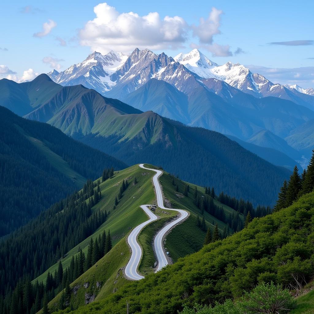 Zuluk's Famous Zig Zag Road with Kanchenjunga backdrop